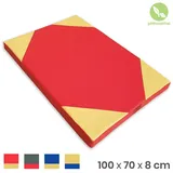 NiroSport Turnmatte Gymnastikmatte Turnmatte 100 x 70 x 8 cm Weichbodenmatte Schutzmatte (einzeln, 1er-Pack), Made-in-Germany rot