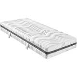 sleepling 190143 Federkernmatratze Comfort 130 | Taschenfederkern Matratze | 7-Zonen Kaltschaum Auflage | Härtegrad 2 | Made in EU | Wendegriffe | Ökotex | 60 Grad waschbar | 90 x 200 x 18 cm, weiß