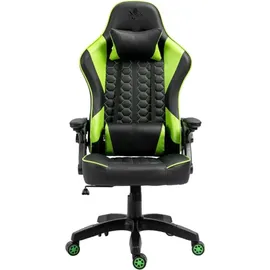 kraken chairs Gaming Stuhl Ergonomischer Gaming Sessel, Bürostuhl Höhenverstellbar Drehstuhl, Gamer Stuhl Verstellbare Armlehne Lendenkissen Schwarz/Grün