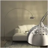 Tectake tectake® Bogenleuchte, 70er Jahre Retro-Stil, Teleskopbogen mit schwenkbarem Lampenschirm, Fußschalter, höhenverstellbar 187 - 206 cm