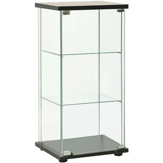 vidaXL Vitrinenschrank Hartglas Schwarz