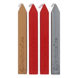Folia Siegelwachs Classic rot silber gold 4 Stück
