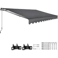 Tectake tectake® Gelenkarmmarkise, verschiedene Größen, stabile Gelenkarme, inkl. Wandhalterung