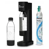 DAFI Wassersprudler schwarz + 2x 0,7 L Flasche + CO2 Kartusche