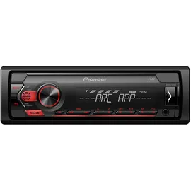 Pioneer MVH-S120UB 1-DIN Autoradio mit RDS, rot, 4 x 50 Watt, USB, MP3, AUX, Android-Unterstützung