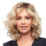 Liummrcy, blonde Perücken für Frauen, synthetisches Gold kurzes lockiges Anti-Kriegs-Haarperücken Wasserwellenhaar Perücken