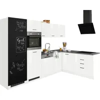 kochstation Winkelküche L-Form 290 cm weiß