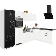 kochstation Winkelküche L-Form 290 cm weiß