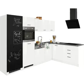 kochstation Winkelküche L-Form 290 cm weiß
