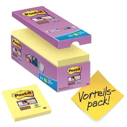 Post-it® Haftnotizen extrastark 654 gelb 14 Blöcke + GRATIS 2 Blöcke