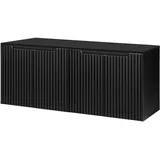 [en.casa] Waschbeckenunterschrank Skelbolu mit 4 Türen 160 x 60 x 40 cm Schwarz