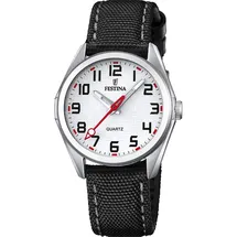 Festina F16904/A 31mm Edelstahlgehäuse Silber Silikonarmband Schwarz