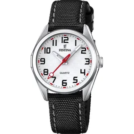 Festina F16904/A 31mm Edelstahlgehäuse Silber Silikonarmband Schwarz