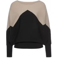 LASCANA Strickpullover Damen sand-schwarz Gr.44/46