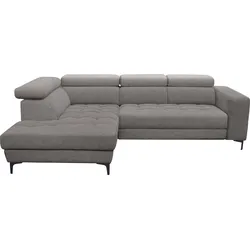 Ecksofa ALINA "Valea", grau (grau tta 19), B:300cm H:102cm T:207cm, Struktur TTA (100% Polyester), Sofas, mit Rückenlehnenverstellung, wahlweise mit ausziehbarer Liegefläche