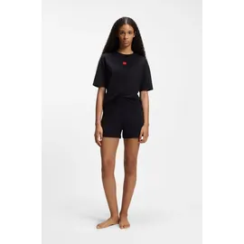 hugo underwear T-Shirt "Signature", Damen, Gr. L, schwarz (schwarz 001), Jersey, Obermaterial: 48% Baumwolle, 48% Modal, 4% Elasthan, Rundhals, Shirts T-Shirt, normale Passofrm, Rundhals
