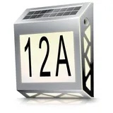 Bearware LED Solar Hausnummernleuchte, Wandlicht mit Nummernset, Warmweiß, PIR, Solarpanel, Ein-/Ausschalter