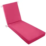 YFHT Auflage Sonnenliege Wasserdicht Mit Bändern, Sonnenliege Auflage Wetterfest Outdoor Polster, Deckchair Auflagen, Auflagen für Gartenliegen Waschbar,Rose,200x60x10cm