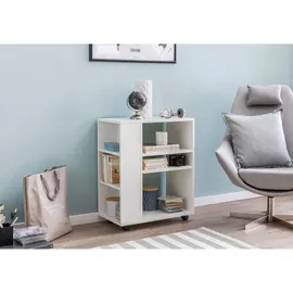KADIMA DESIGN Regal `Brenta`: Elegantes Multifunktionsmöbel, Rollen, viel Stauraum Weiß, Holz, Rechteckig, 60x75x35 cm, Arbeitszimmer, Container