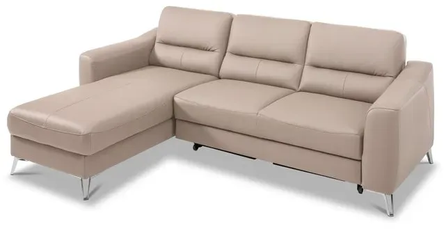 Ecksofa Santos Leder Grau Taupe