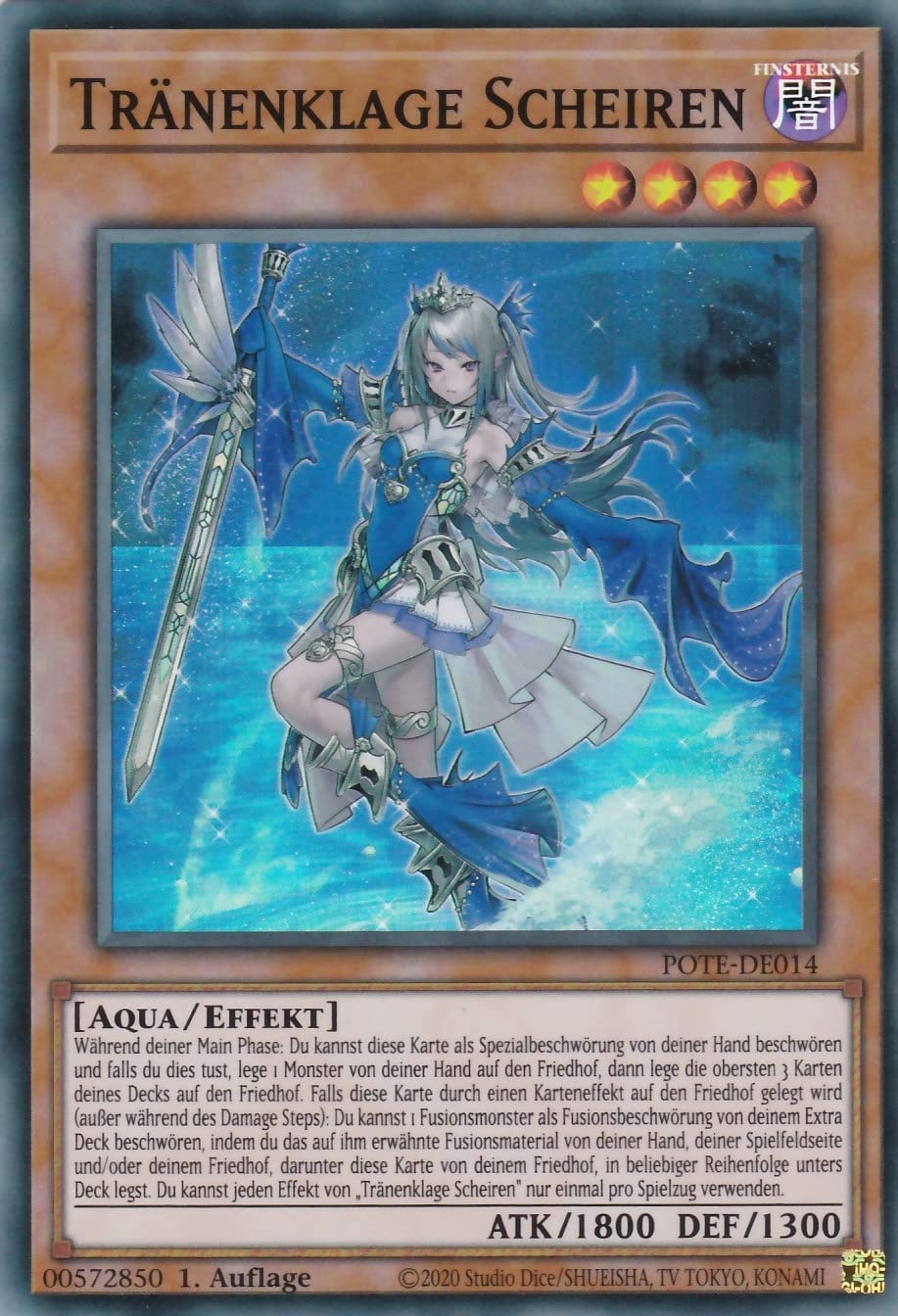 POTE-DE014 - Tränenklage Scheiren - Super Rare - 1. Auflage - Deutsch - Power of The Elements - mit LMS Trading Fieldcenter-Karte Yugioh