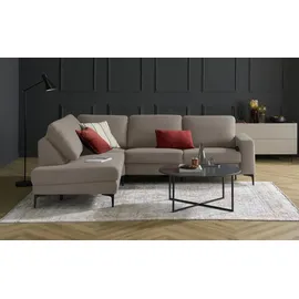 Max Schelling Eckcouch Mikrofaser 2-Sitzer Braun