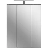 welltime »Lucca, Breite 60cm, inkl. LED Beleuchtung, 3 Spiegeltüren, 9 Fächer«, (Set, 2 St.), Badmöbel, Badschrank, Schrank, Wandschrank, Bad, Badezimmer