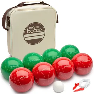 GoSports Premium Bocce Set mit 8 Kugeln, Pallino, Fall und Messen Seil