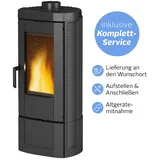 La Nordica Kaminofen »Candy«, 6,2 kW, Zeitbrand, (Alles inklusive Service: Aufstellen, Anschließen, Altgerätemitnahme), Wunschort Lieferung schwarz