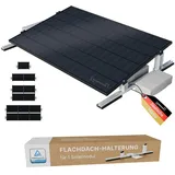 Solamount® | PV Flachdach Halterung ohne Bohren | Für 1 Modul | Silber | Flachdach oder Bodenmontage | Einfache Montage
