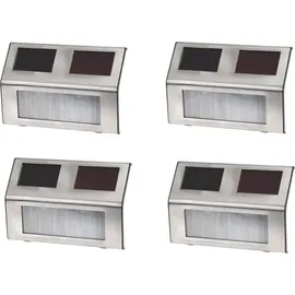 PROGARDEN 4-tlg. LED-Gartenleuchten-Set Solar Edelstahl