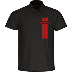 multifanshop Poloshirt - Köln - Streifen - Druck rot - Polo
