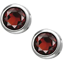 Paar Ohrstecker JOBO "Ohrringe mit Granat", rot (rot, rot), Ohrringe, Damen, Silber 925 (Sterlingsilber), 925 Silber