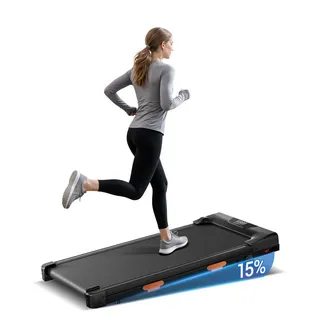 LONTEK Laufband Walking Pad mit Steigung 15 %, 10KM/H (1-tlg), 3,0 PS, Max Belastung 136 kg schwarz