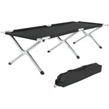 Tectake Feldbett, mit Aluminiumgestell, Belastbarkeit 150 kg, 190 x 70 x 45 cm