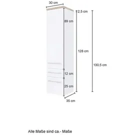 Held Davos Midischrank 30 x 130 cm Braun MDF/Spanplatte