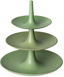 Koziol Etagere BABELL L, 3-stöckig, Stilvolle Servierplatten für Snacks oder auch Obst, Farbe: grün