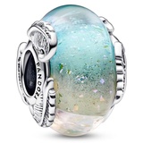 Pandora Mehrfarbiges Murano-Glas & Geschwungene Feder Charm Regenbogenfarben mit Federn