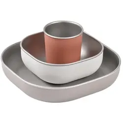 BEABA® Mahlzeit-Set aus Edelstahl, terracotta