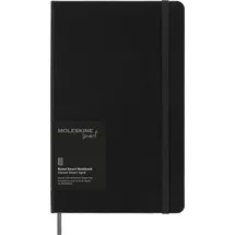 Moleskine Smart Notebook, Smart Writing System, Digitaler Notizblock mit Hardcover, Linierten Seiten und Elastischem Verschluss, Größe Large 13 x 21 cm, Farbe Schwarz
