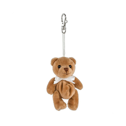 Bukowski Kuscheltier Schlüsselanhänger Teddybär mit Schleife 10 cm braun