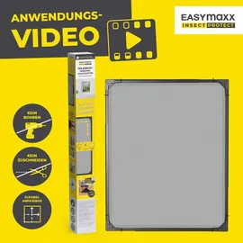 EasyMaxx Insect Protect Teleskop-Insektenschutzgitter mit Netz | anthrazit