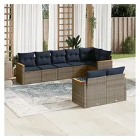 vidaXL Gartensofa-Set 8-tlg. grau