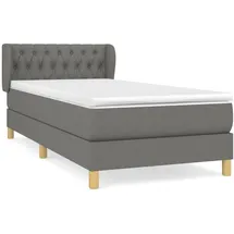 vidaXL Boxspringbett mit Matratze Dunkelgrau 100x200 cm Stoff - Grau