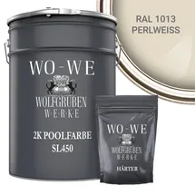 WO-WE 2K Poolfarbe Poolbeschichtung Schwimmbadfarbe - Perlweiß wie RAL 1013 - 5Kg