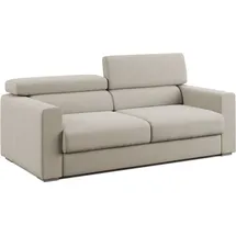 divani.store Dylan Sofa mit Bettkastenauszug aus wasserfestem, Baumwollartigem Stoff T13 188 cm creme