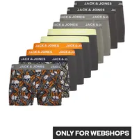 Trunk JACK & JONES "JACHUGO SKULLS TRUNKS 10 PACK", Herren, Gr. XL, 10 Stk., blau (night sky pack:), Jersey, Obermaterial: 95% Baumwolle, 5% Elasthan, bedruckt, unifarben, Unterhosen