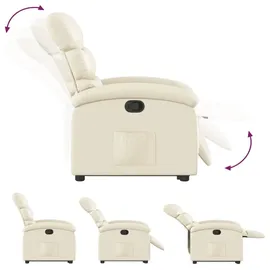 vidaXL Relaxsessel mit Aufstehhilfe Kunstleder 92 x 99,5 x 0 cm Creme