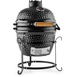 Klarstein Princesize Kamado-Grill Keramikgrill Edelstahl-Grillrost Smoker BBQ Schwarz