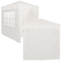Defacto 2X Seitenteile 2m mit Seitenwand/Seitenteil und Fenster 200x186cm für Pavillon, Partyzelt, Faltpavillon Seitenwände Seitenwänden Weiß